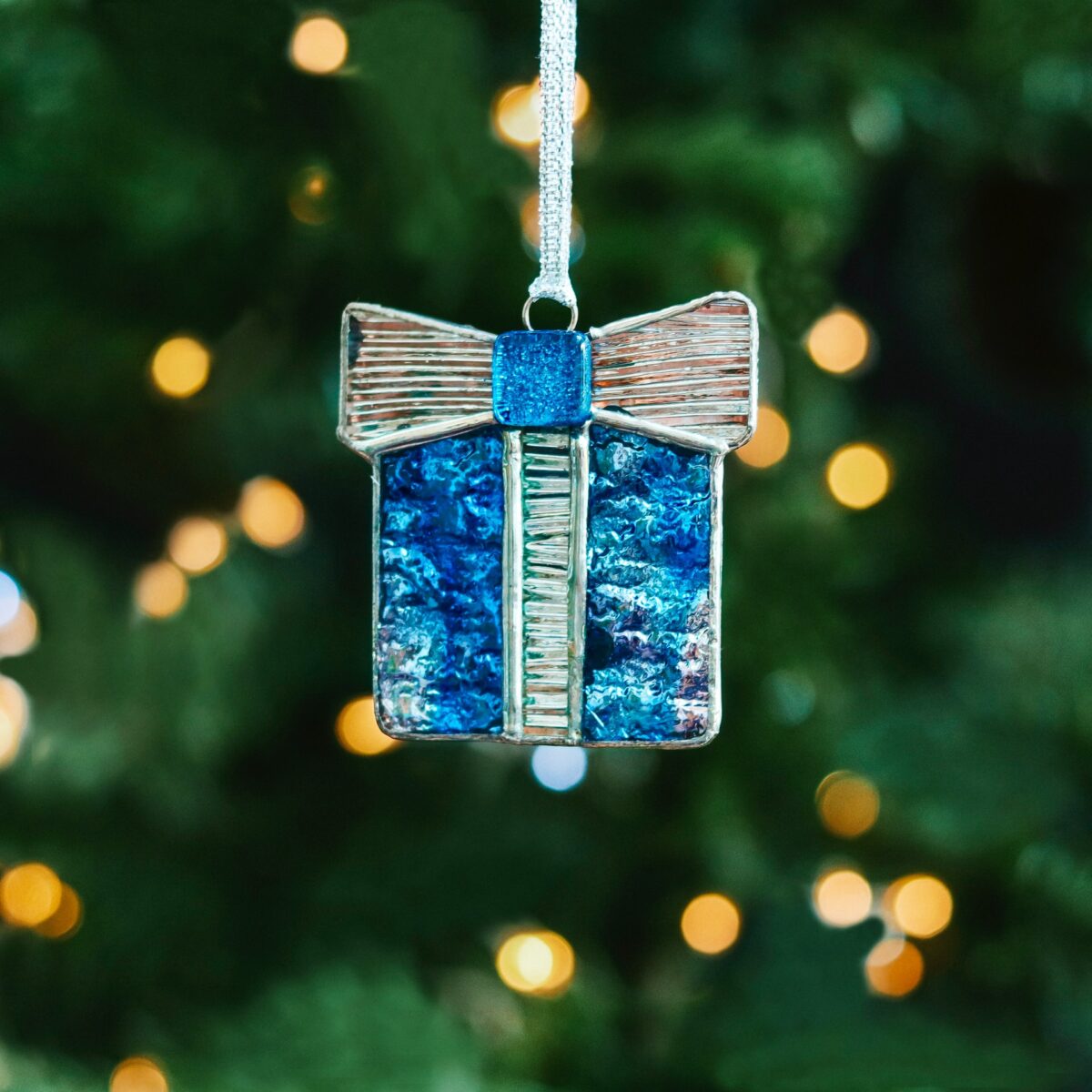 blue and white hanging decor
