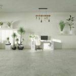 A room with a lot of potted plants in it